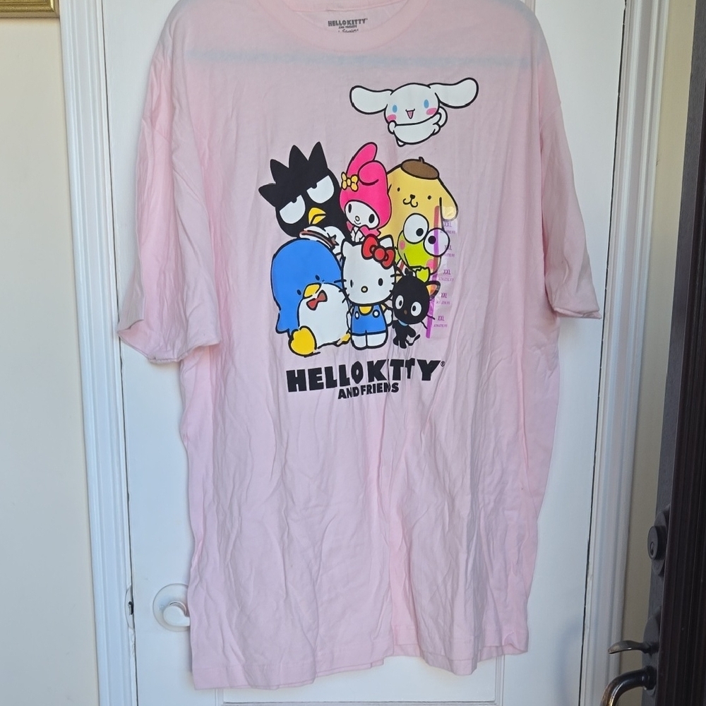 Hello Kitty Pink Cartoon Graphic Short Sleeve Tee